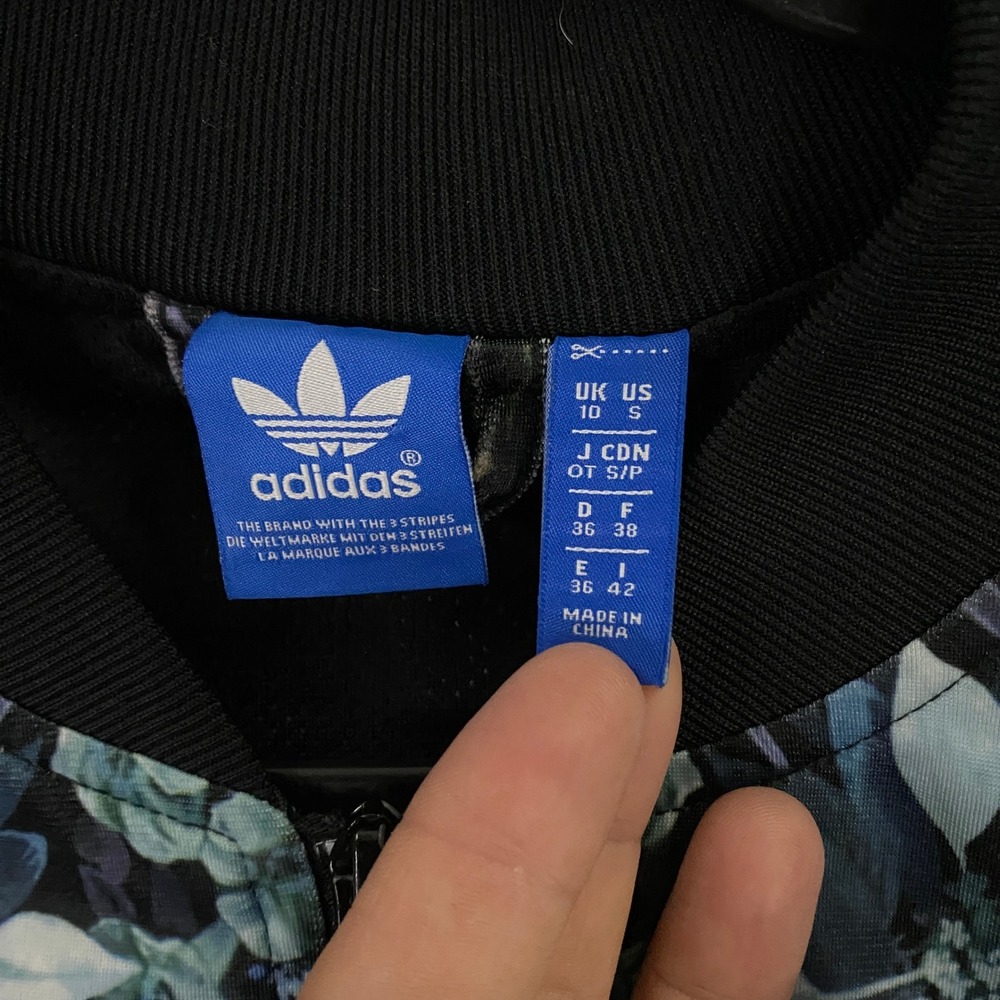 Adidas x Farm Rio Track Jacket Women Small Blue Floral Zip Up Trefoil - Picture 3 of 13
